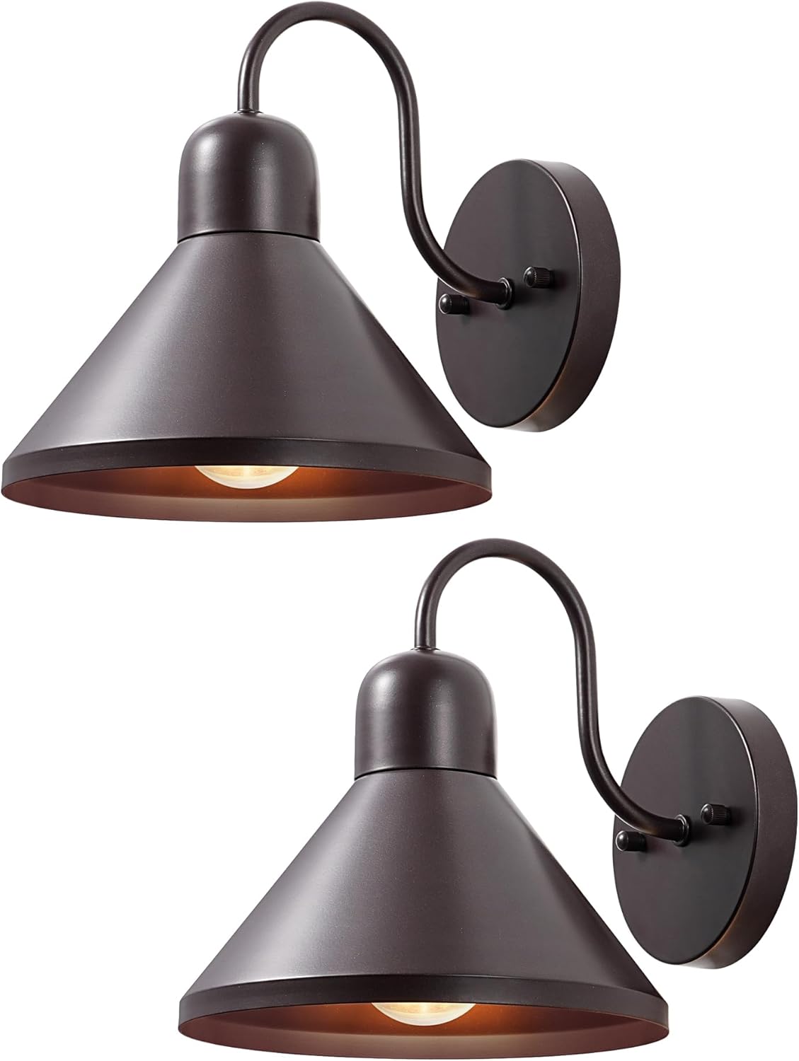2 Pack Gooseneck Outdoor Wall Light Fixture