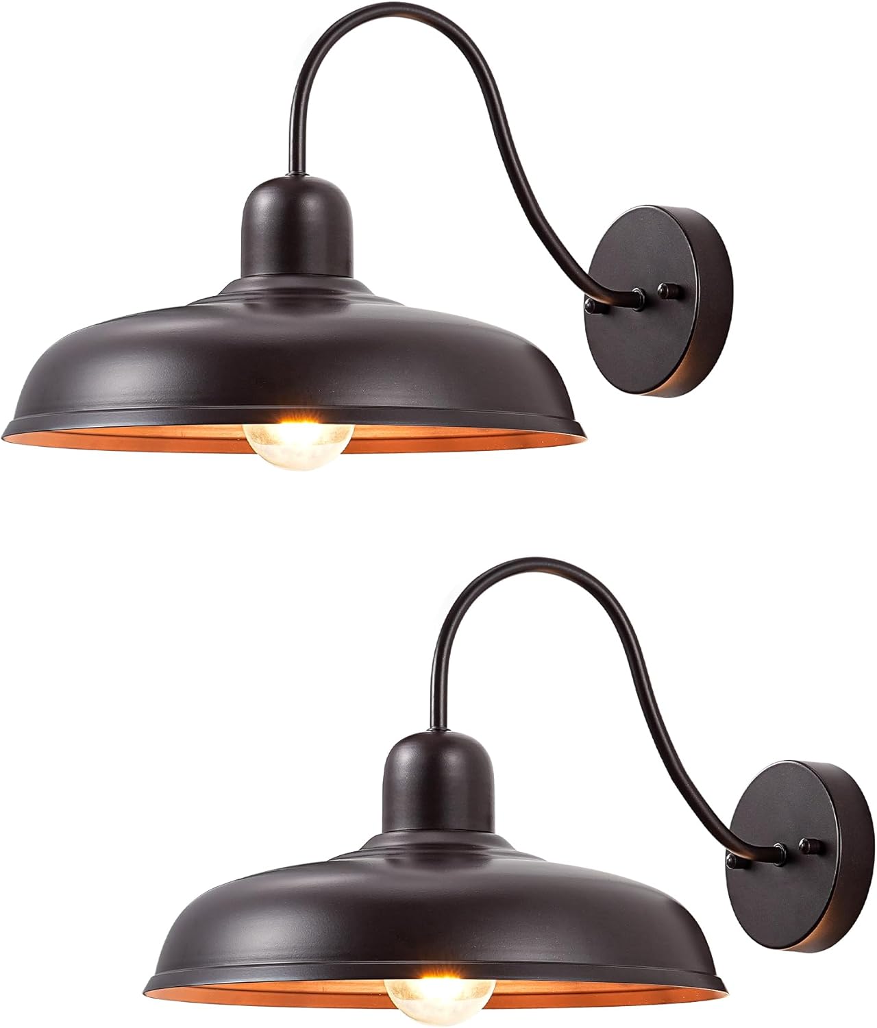 2 Pack Gooseneck Outdoor Wall Light Fixture