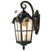 EDISHINE Dusk to Dawn Outdoor Wall Lights, 20.4" Large Size Exterior Lantern Fixture, Porch Lights Wall Mount, Roman Wall Lamp, Waterproof Outside Wall Sconce for Front Door Garage, Black - HOWL06N