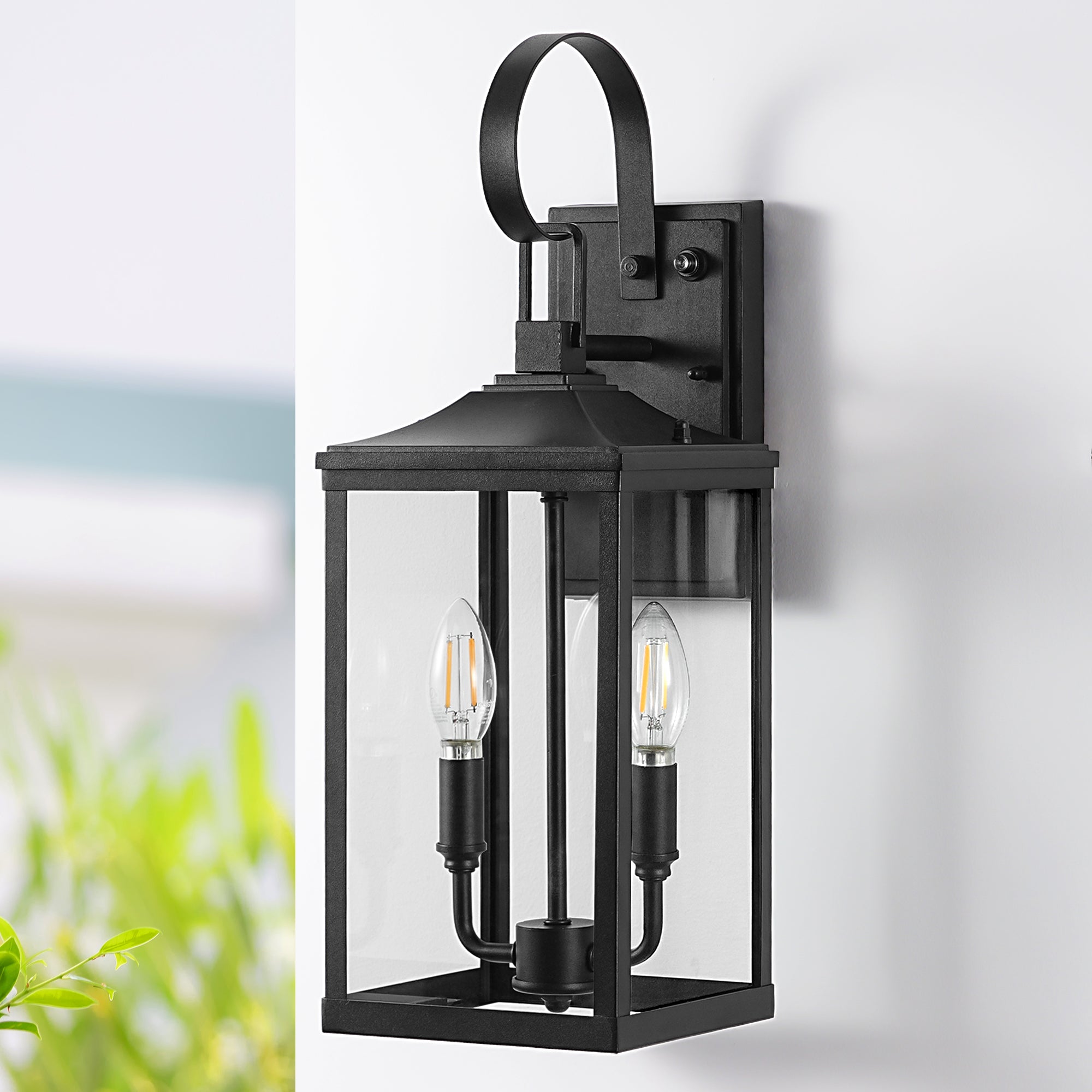 EDISHINE 19'' Dusk To Dawn Outdoor Wall Lantern-HOWL06V