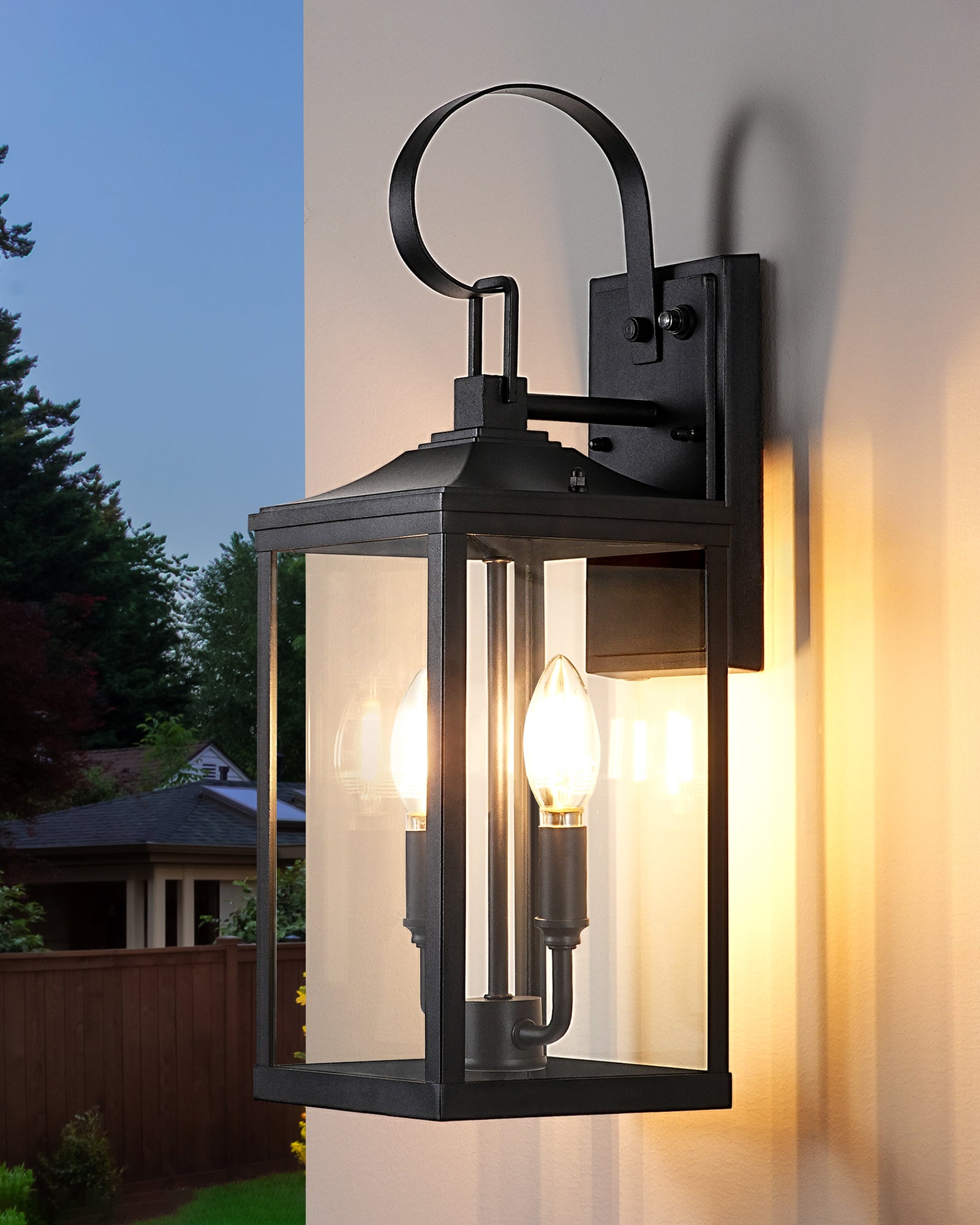 EDISHINE 19'' Dusk To Dawn Outdoor Wall Lantern-HOWL06V