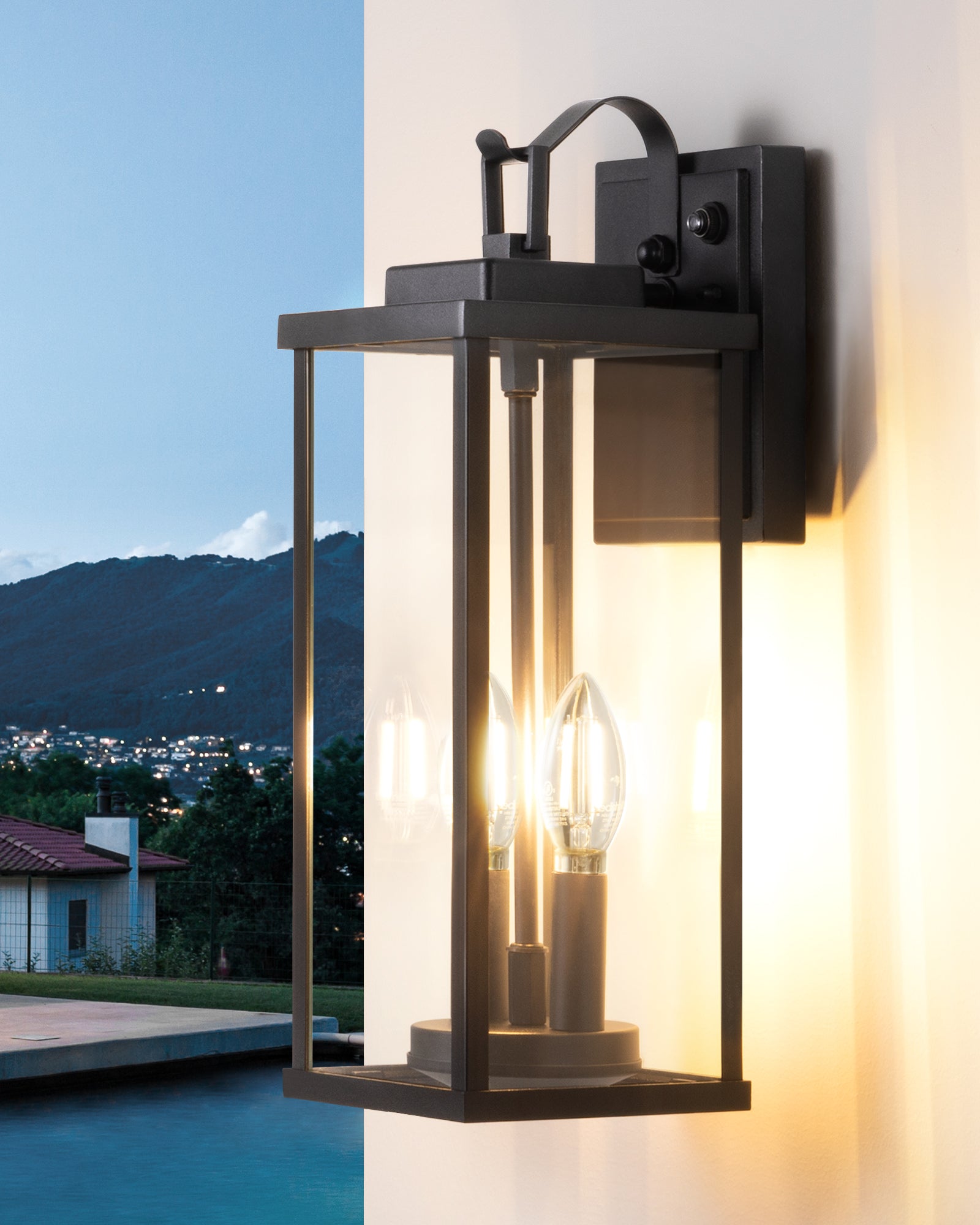 EDISHINE 16'' Dusk To Dawn Outdoor Wall Lantern-HOWL06W