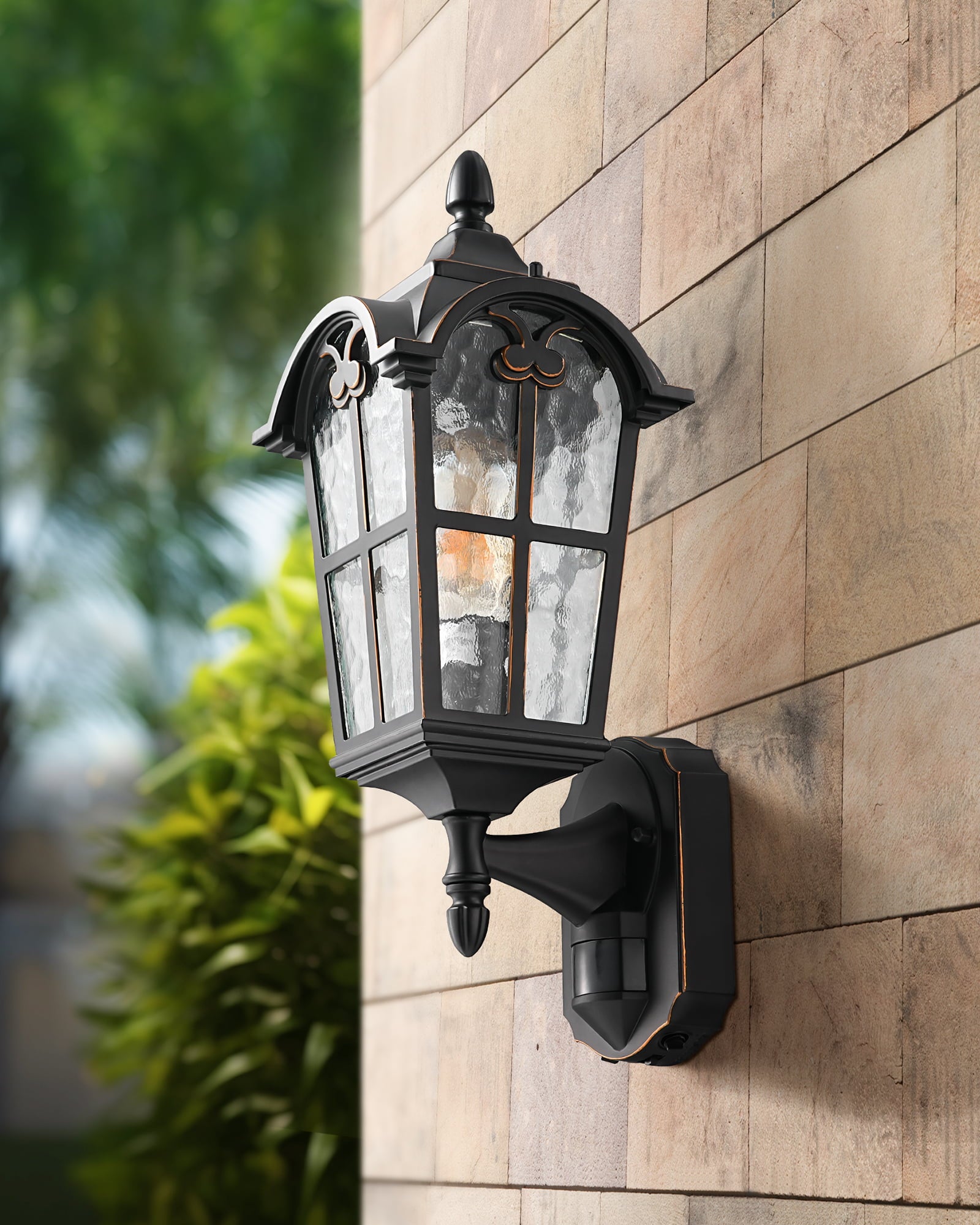 EDISHINE Outdoor Wall Light with Dusk to Dawn and Motion Sensor-HOWL07F
