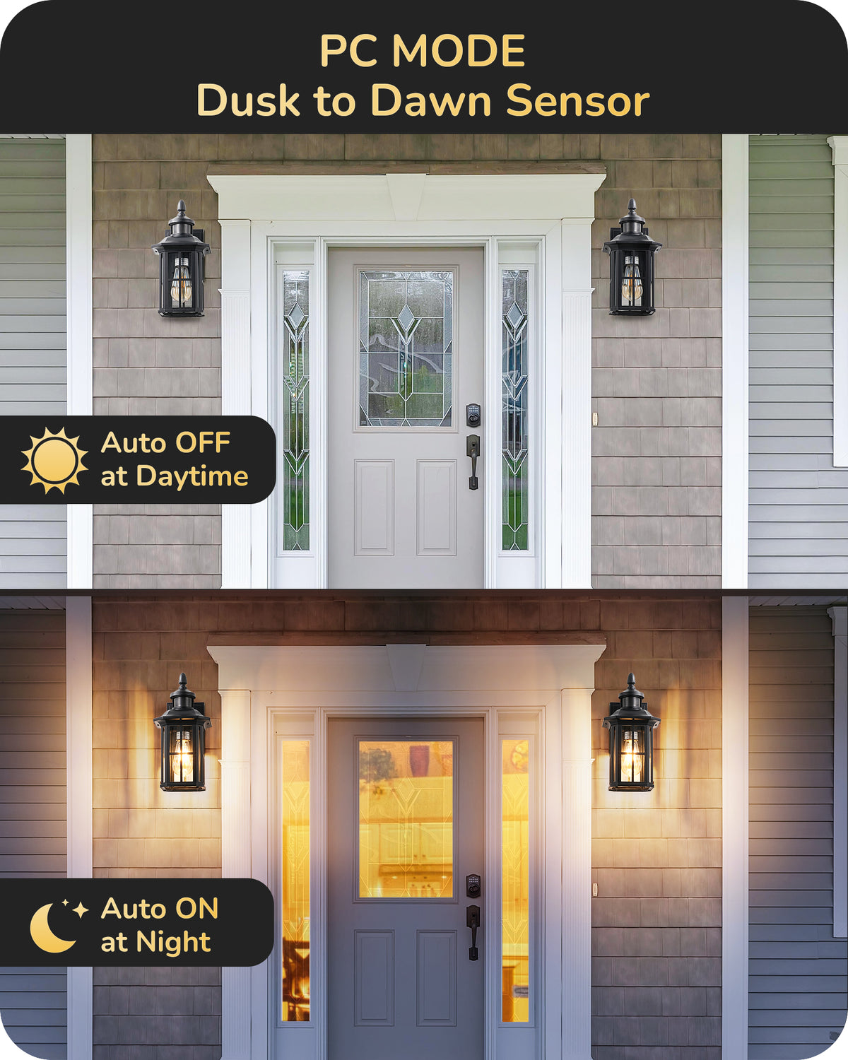 Motion Sensor Dusk to Dawn Outdoor Wall Light