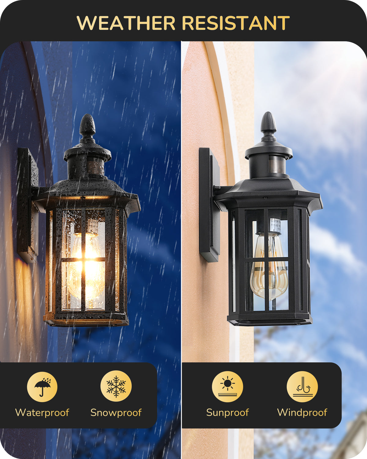 Motion Sensor Dusk to Dawn Outdoor Wall Light