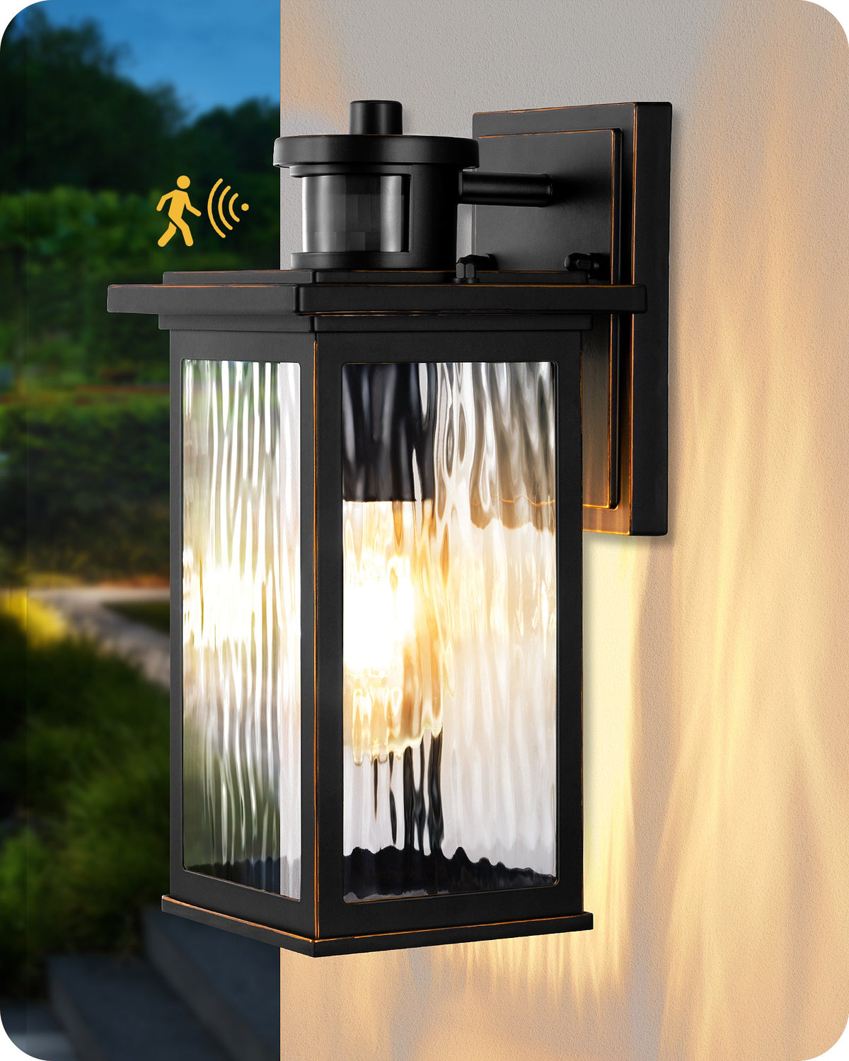 EDISHINE Motion Sensor Dusk to Dawn Outdoor Wall Lights-HOWL07H
