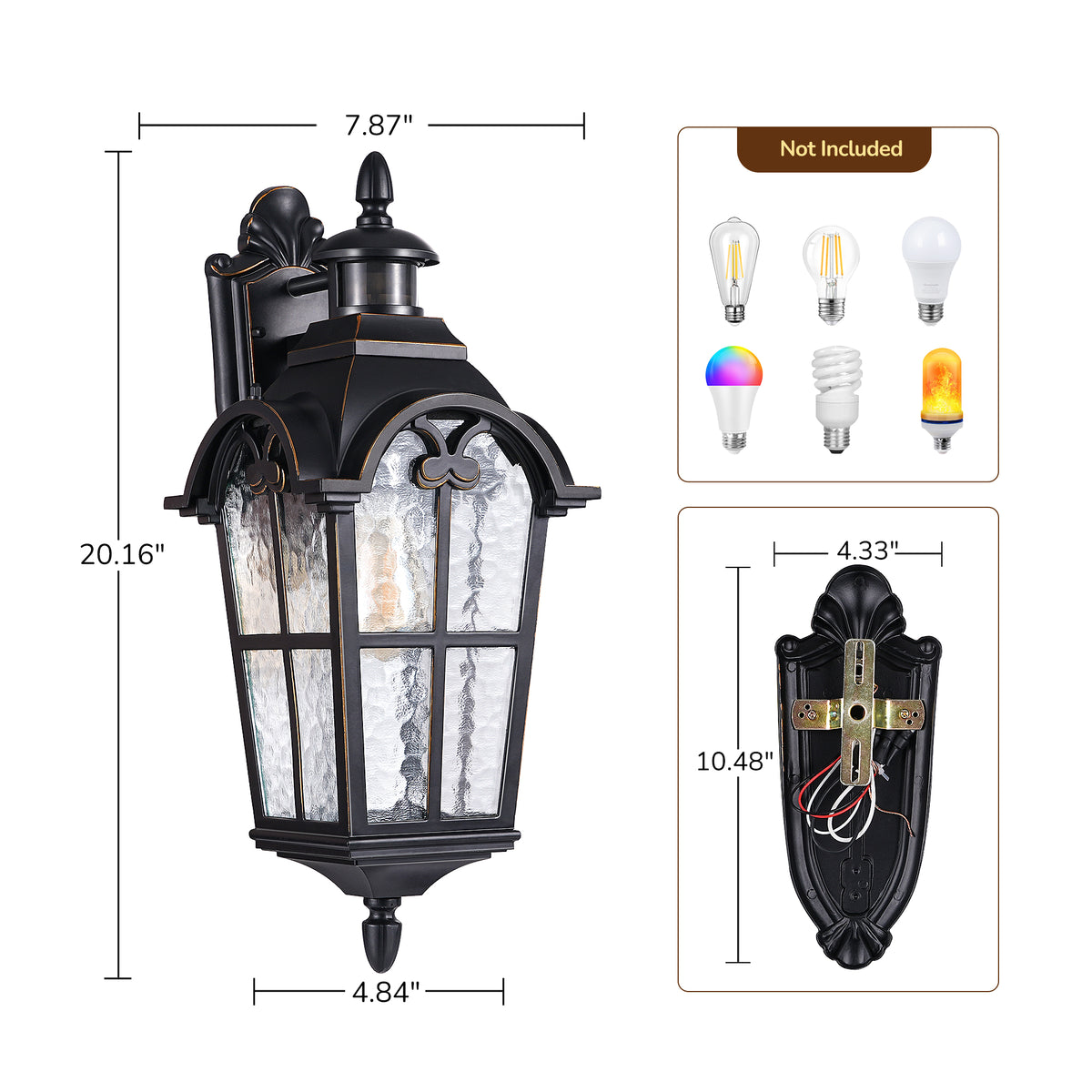 20.2" Roman Motion Sensor Outdoor Wall Light