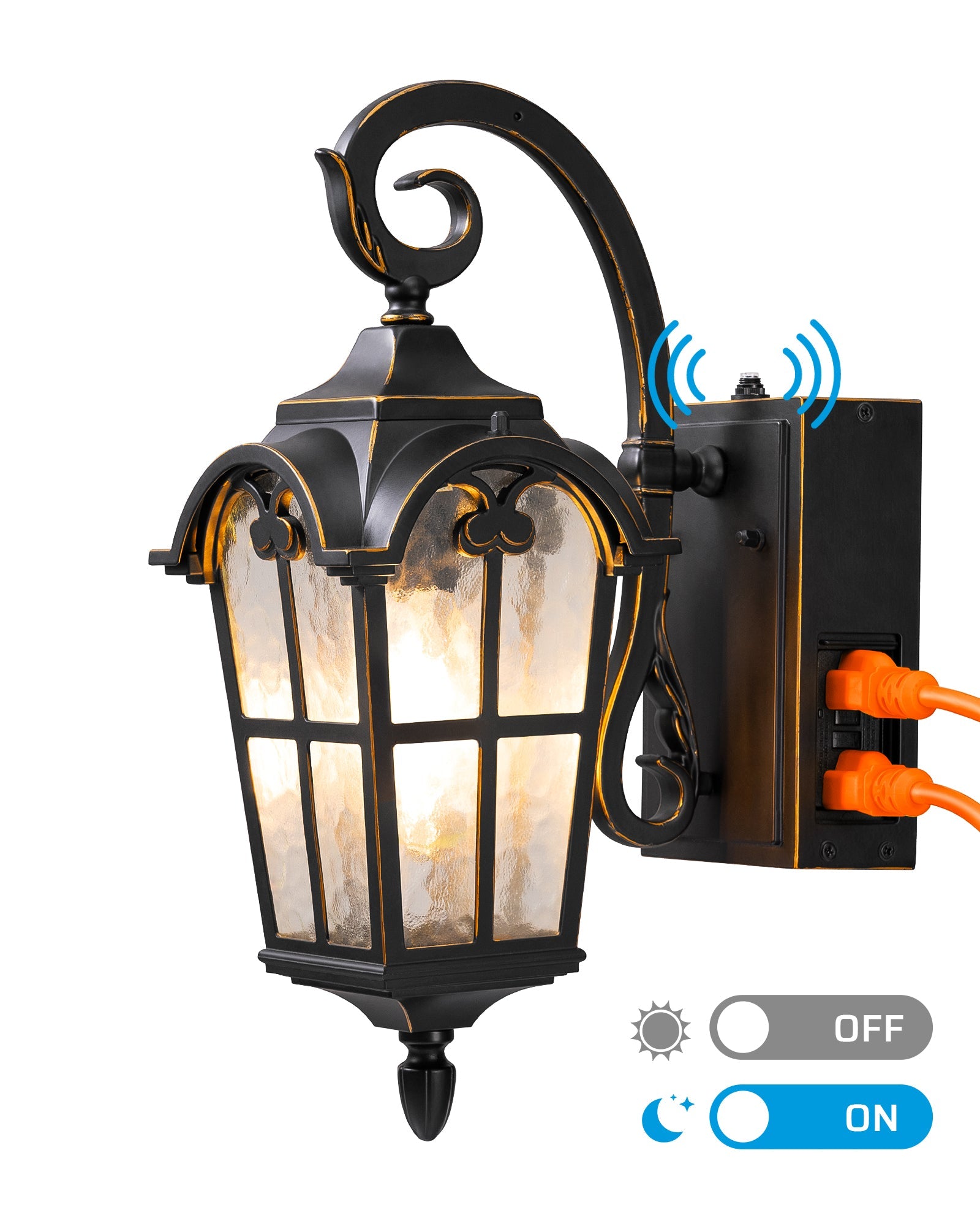 EDISHINE Dusk to Dawn Outdoor Wall Lights-F1HOWL09R