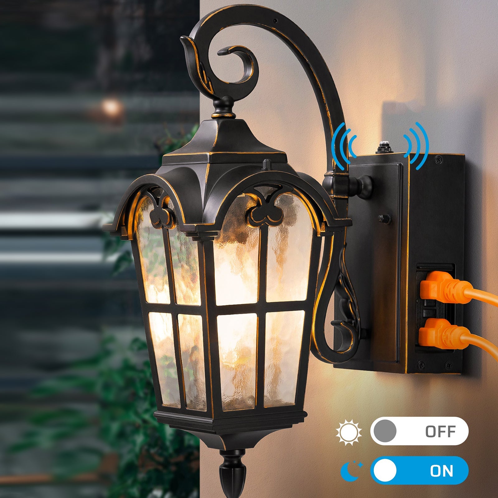 EDISHINE Dusk to Dawn Outdoor Wall Lights-HOWL09R