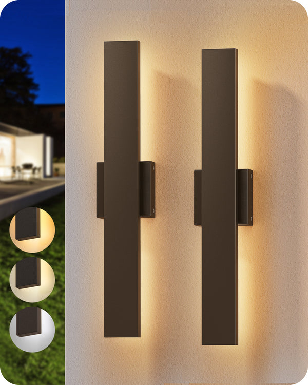 EDISHINE 2 Pack Dimmable LED Outdoor Wall Lights, Oil Rubbed Bronze-HOWL22E