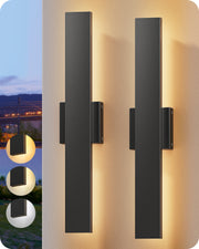 EDISHINE 2 Pack 15.7'' 3CCT Dimmable LED Outdoor Wall Lights-HOWL22F
