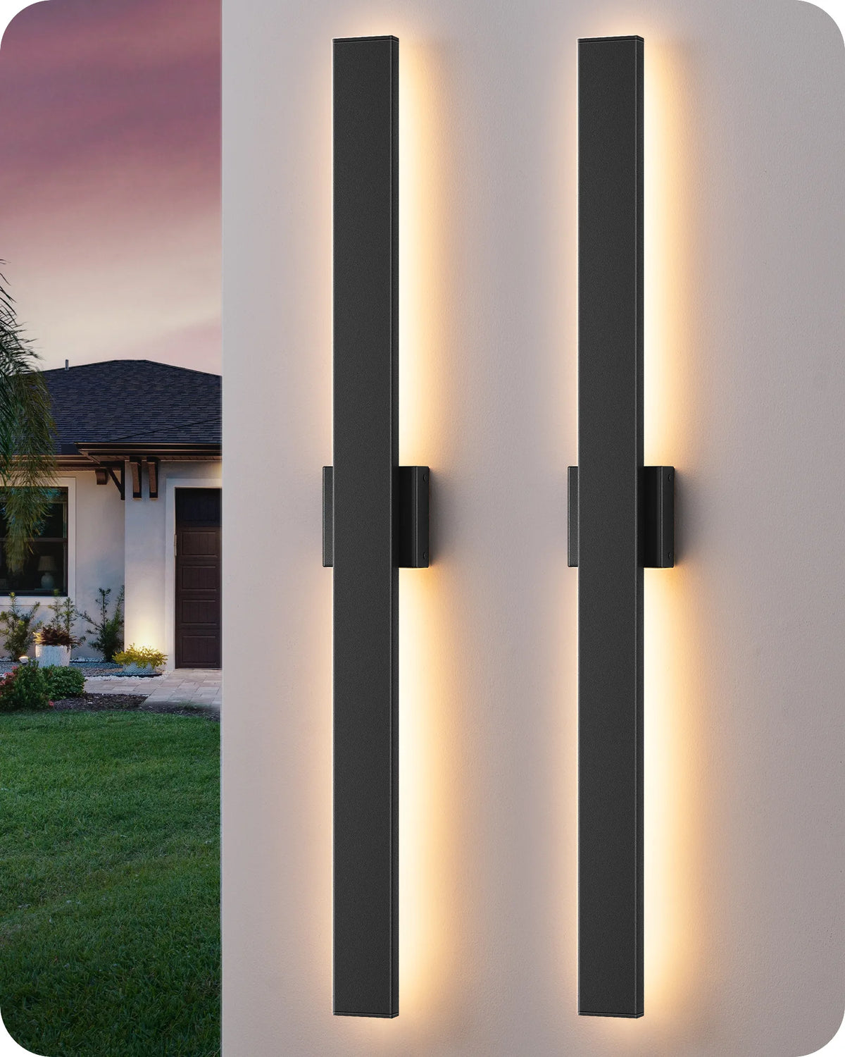 EDISHINE 2 Pack Dimmable LED Outdoor Wall Lights, Oil Rubbed Bronze-HOWL22E