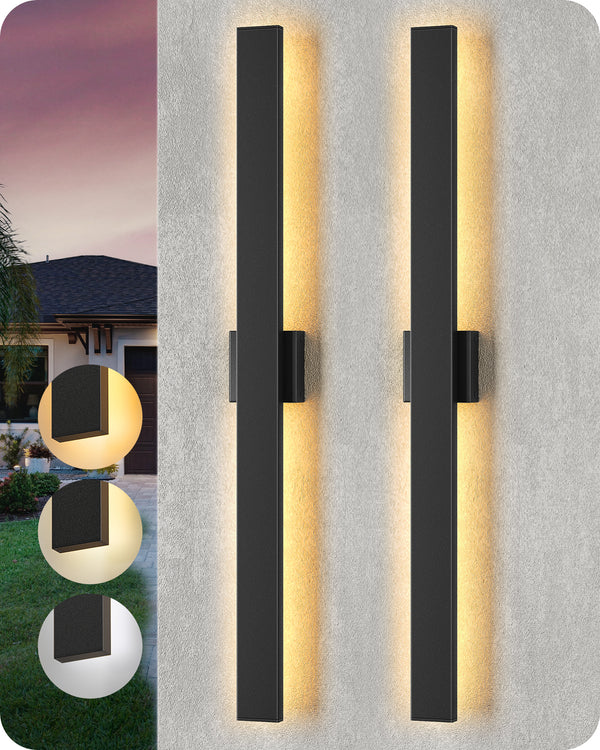 EDISHINE 2 Pack 39.3" Modern Outdoor Wall Lights Dimmable-HOWL22J