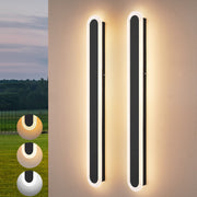 EDISHINE Upgraded 2 Pack 39.4" LED Outdoor Wall Light, Dimmable & 3 CCT, Linear Modern Exterior Lighting Fixtures, IP65 Waterproof, Oval Long Outside Wall Sconce for Garage, Porch