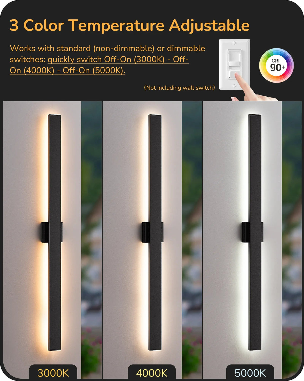 EDISHINE 2 Pack Dimmable LED Outdoor Wall Lights, Oil Rubbed Bronze-HOWL22E