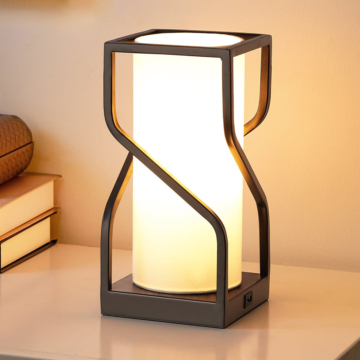 EDISHINE Dimmable Metal USB Table Lamp, White-HWTL12A