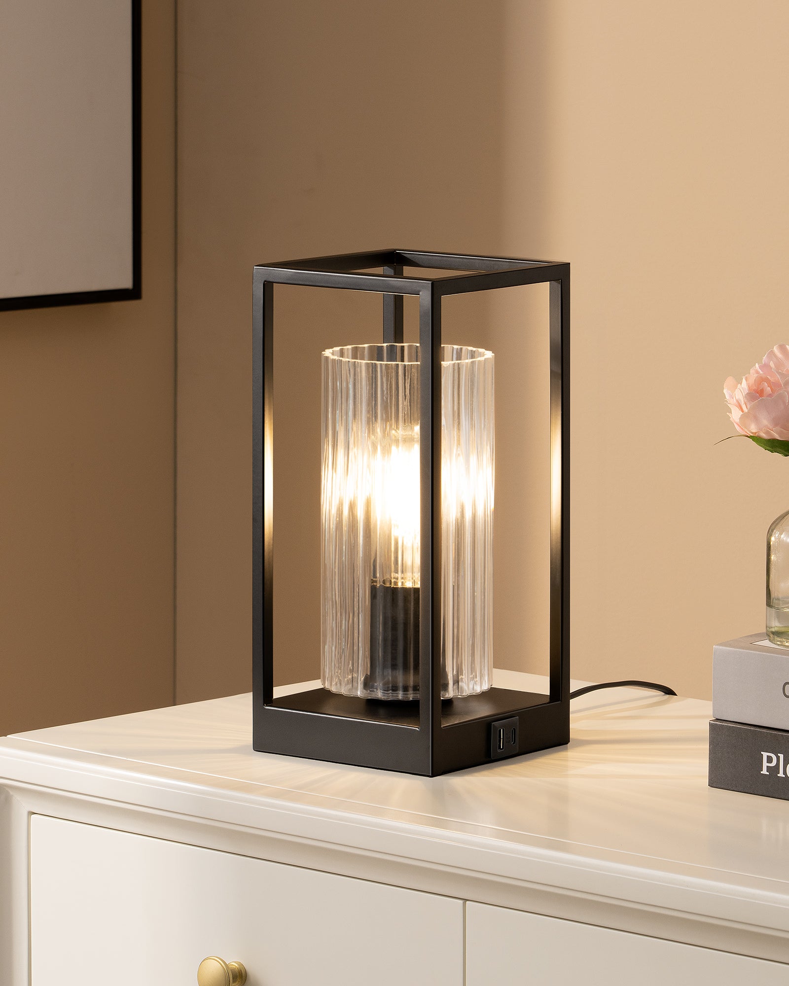 EDISHINE Dimmable Table Lamp With Touch Control And Usb Ports-HWTL12G