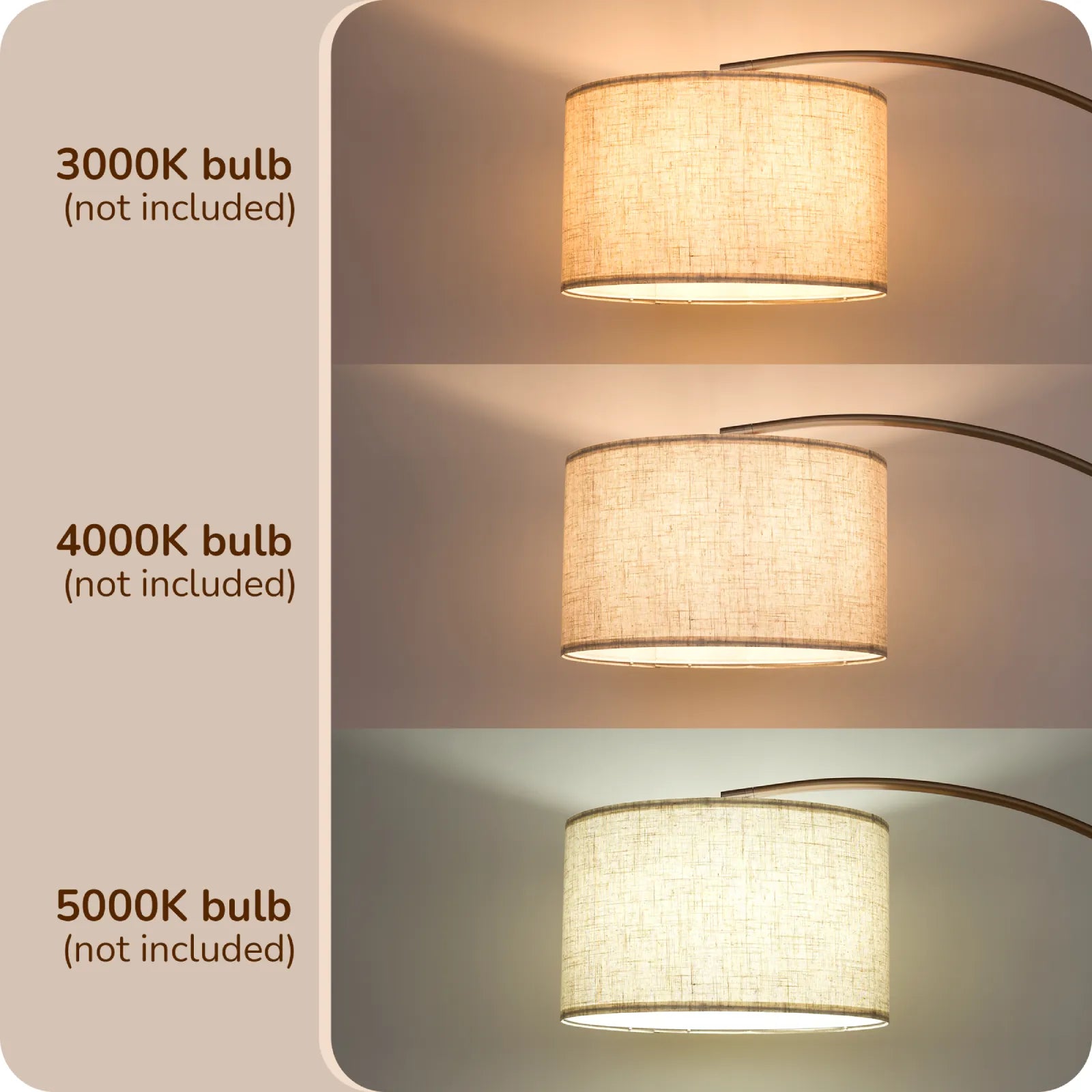 Linen  Arched Shade Floor Lamp (78.4")