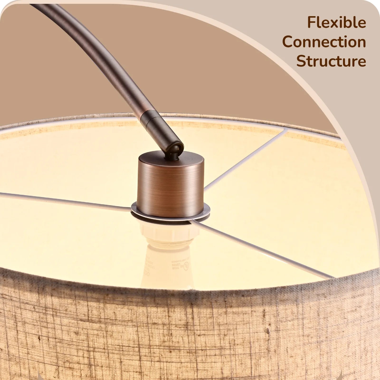 Linen  Arched Shade Floor Lamp (78.4")