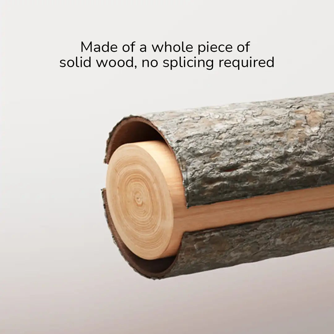 Wooden stick with a split in the middle on a light gray background