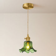 Mid-Century Adjustable Floral Pendant Light