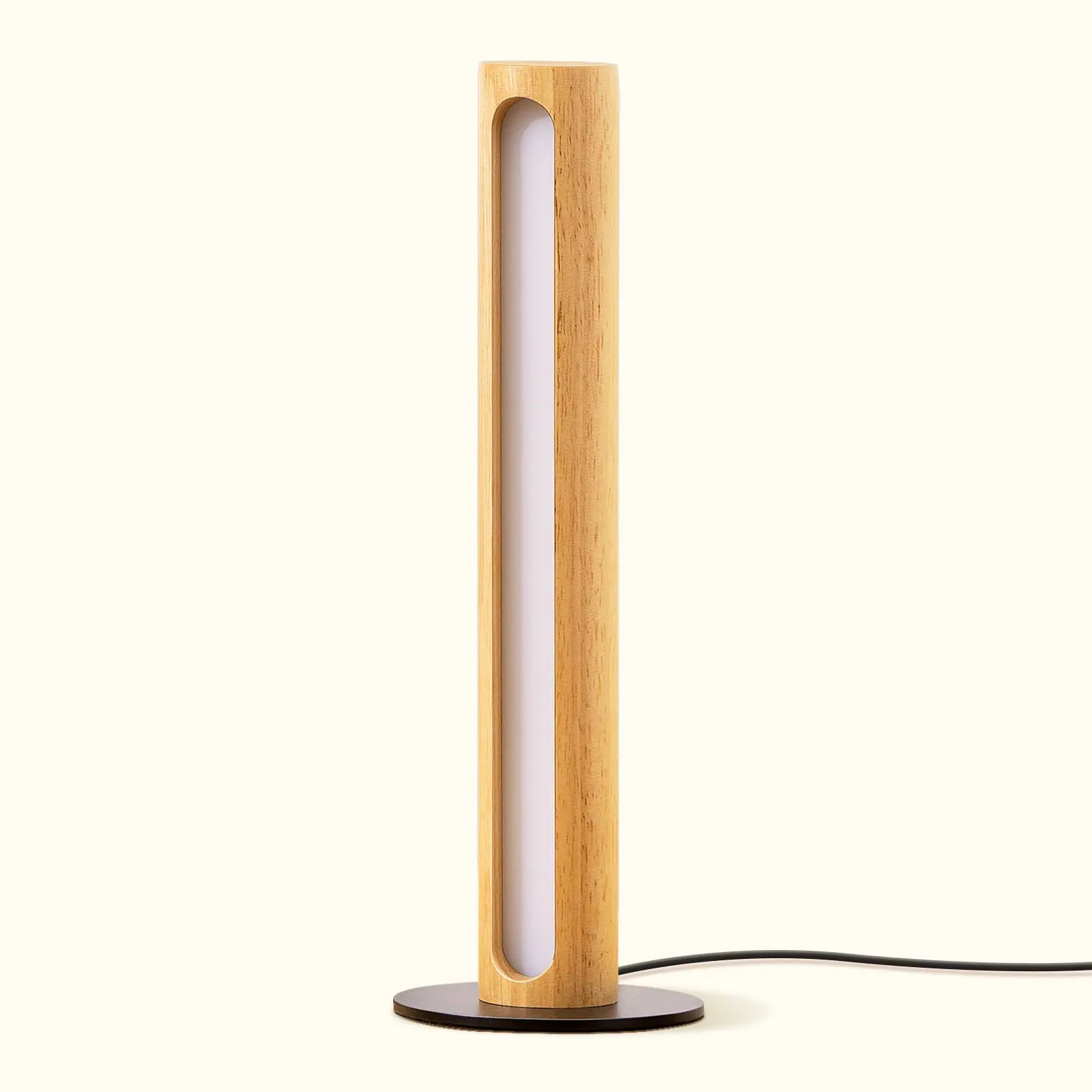 Minimalist Cylindrical Solid Wood LED Table Lamp