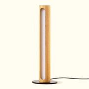Minimalist Cylindrical Solid Wood LED Table Lamp