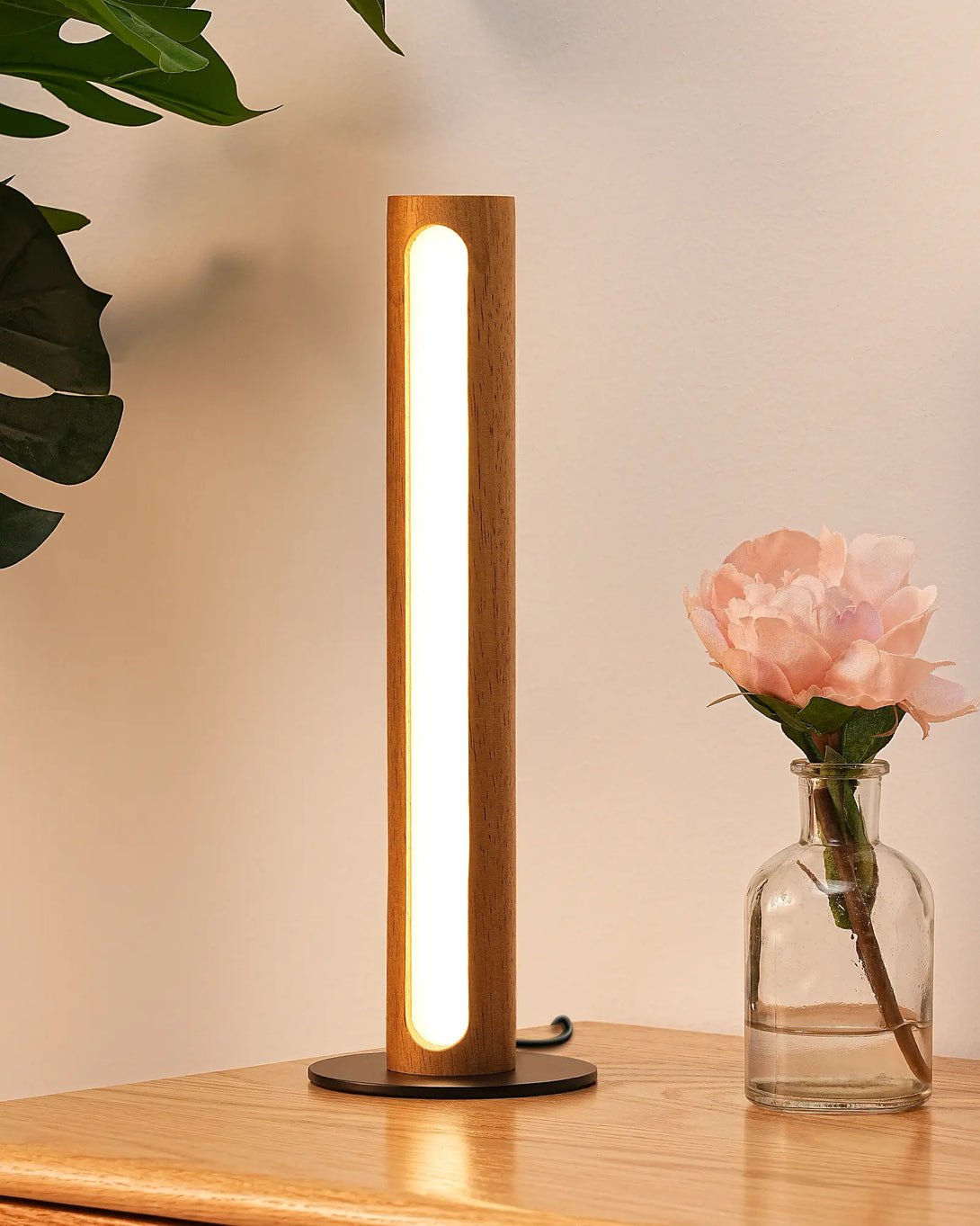Minimalist Wood Cylinder Table Lamp-HLTL12M-HLTL12N