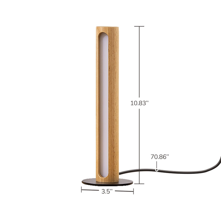 Minimalist Wood Cylinder Table Lamp-HLTL12M-HLTL12N