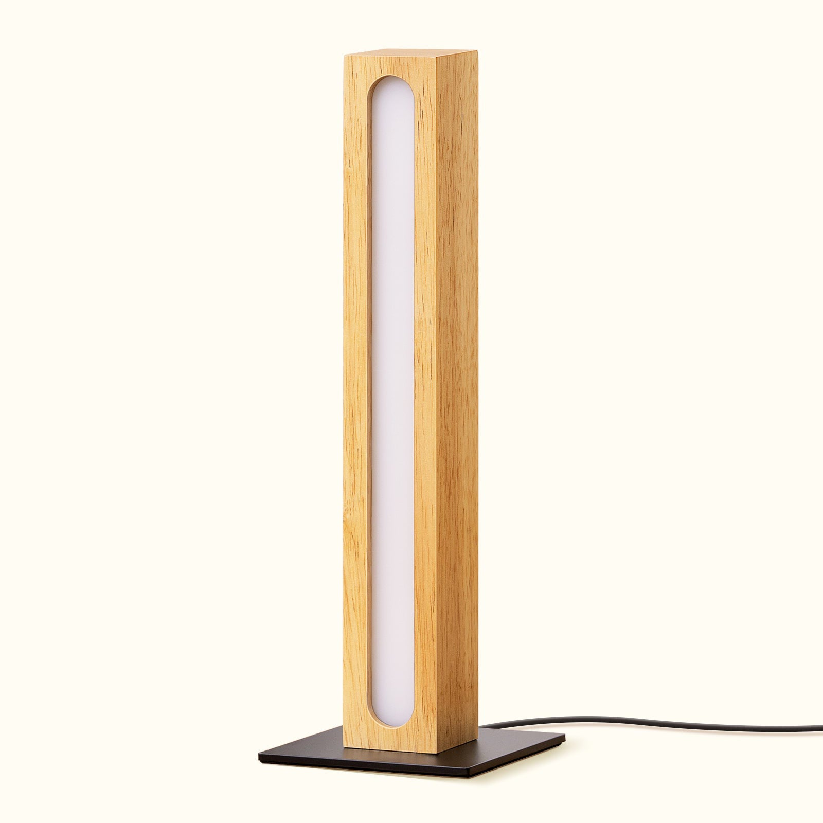 Minimalist Square Solid Wood LED Table Lamp