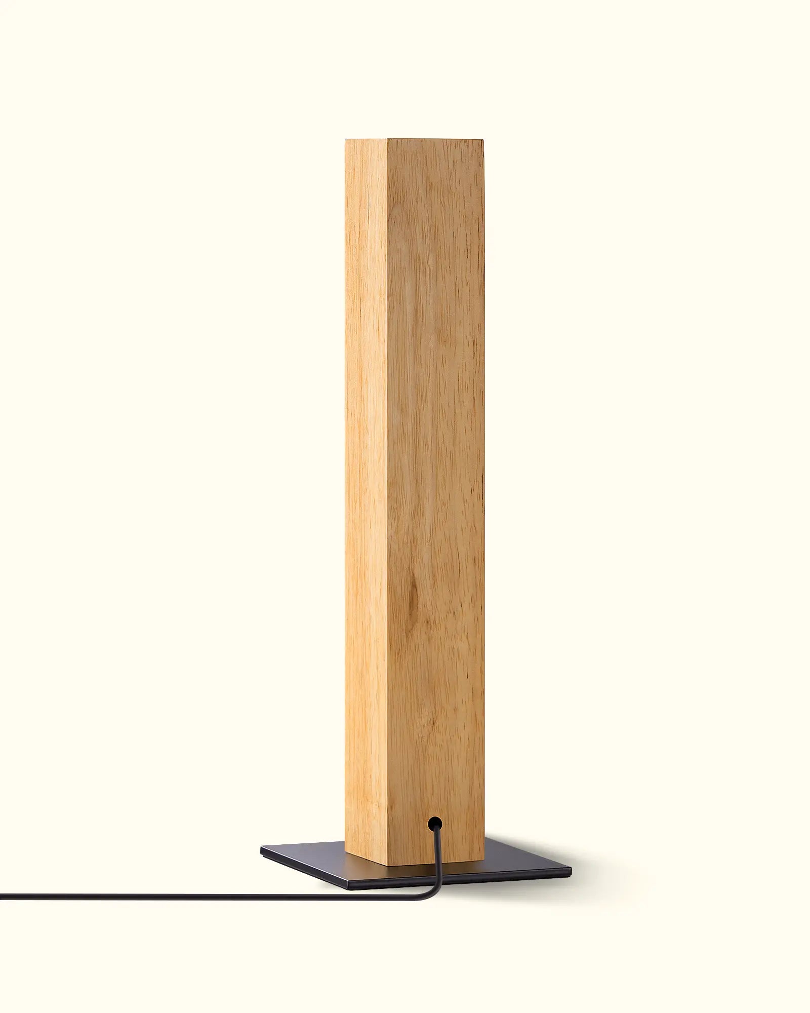 Smart Functional  Wooden lamp with black base on a white background