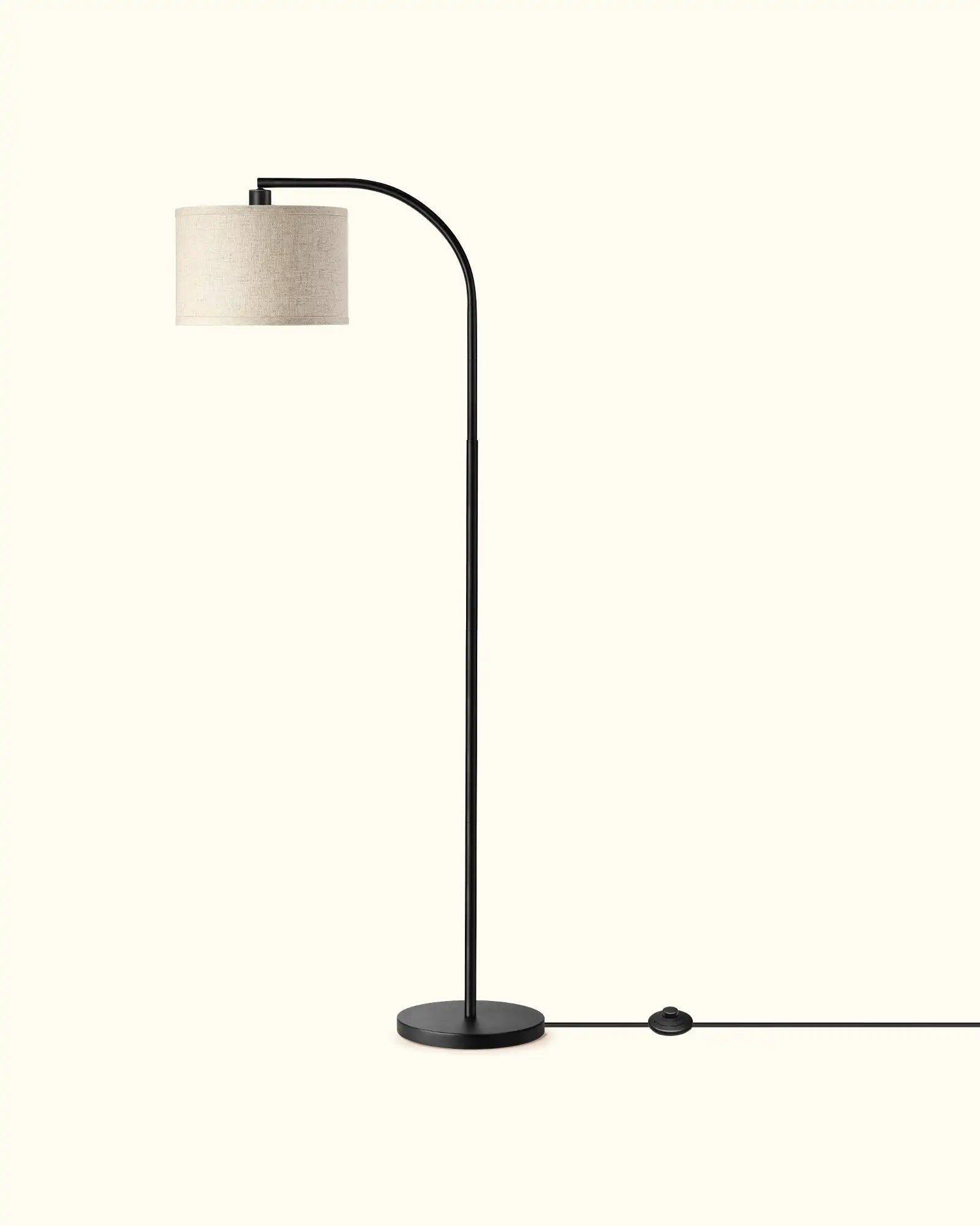 63" Tall Modern Arc Floor Lamp with Adjustable Drum Shade