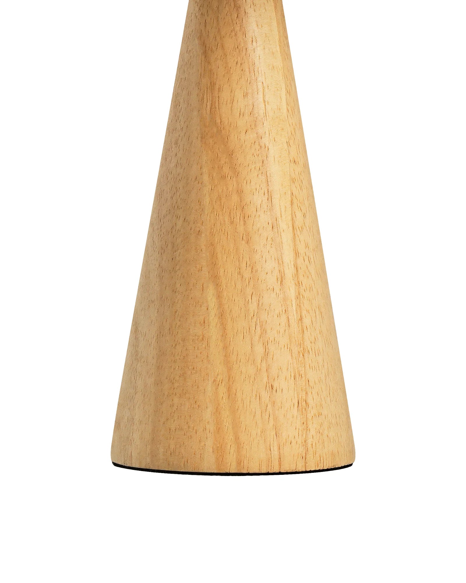 Wooden cone-shaped Sustainable Natural  Pleated White Table Lamp on a white background