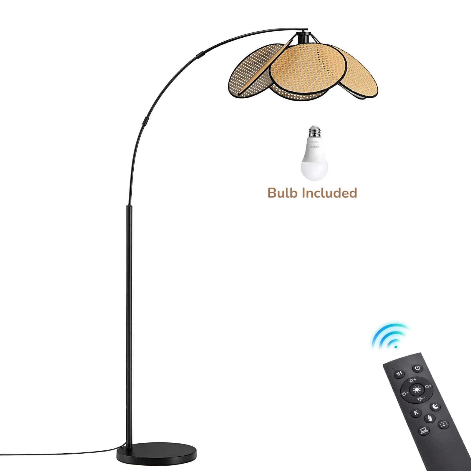 Rattan Arched Floor Lamp (66.9")