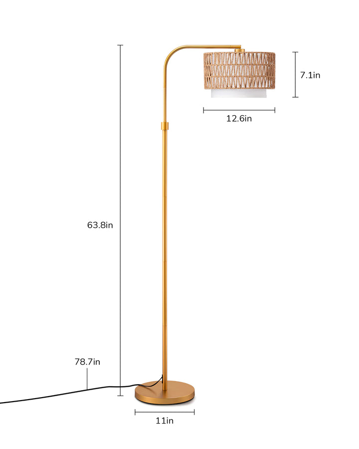 Rattan Arc Floor Lamp-HFLEA1A1-HFLEA1B1