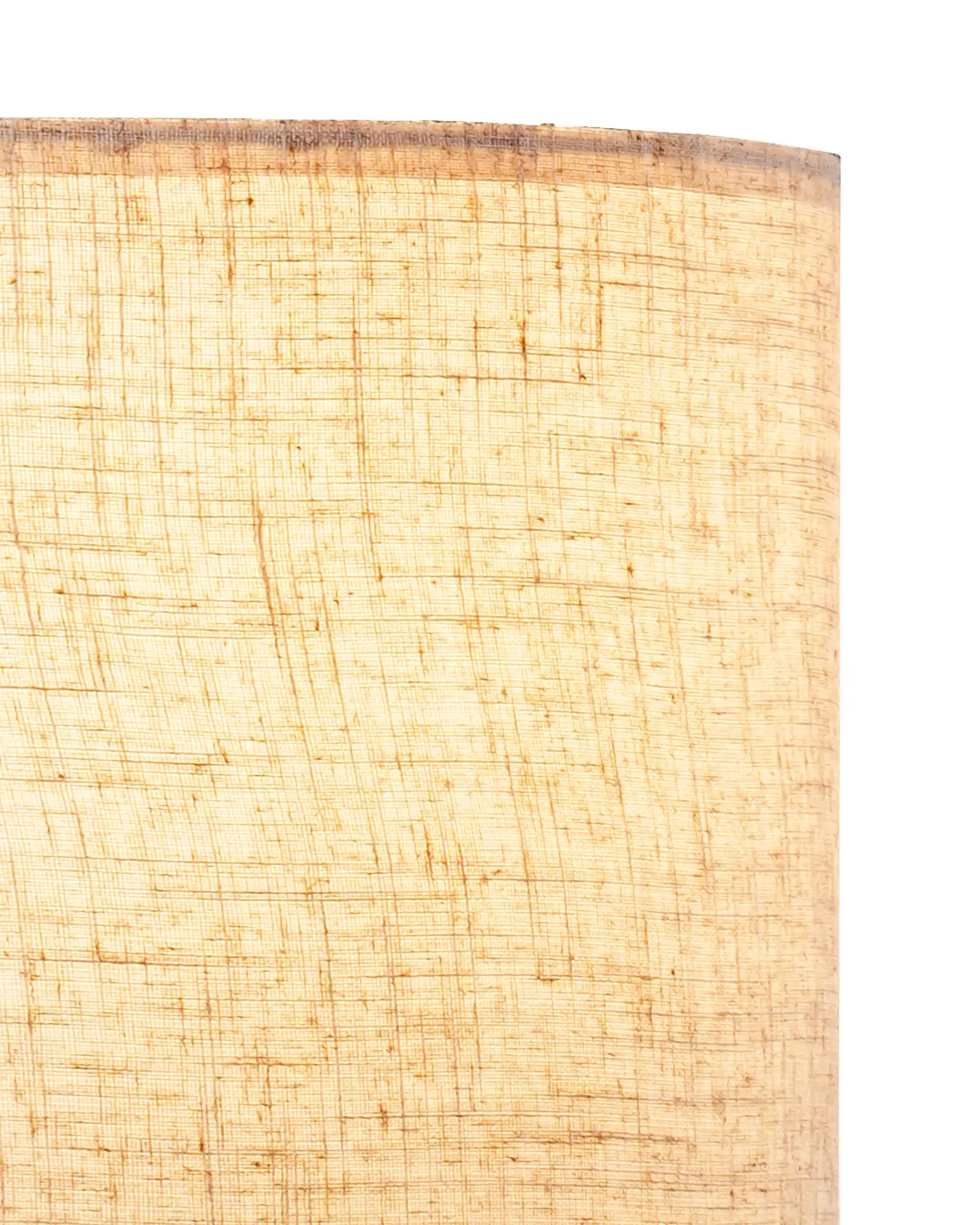 Close-up of a textured beige lampshade of Traditional Floor Lamp on a white background