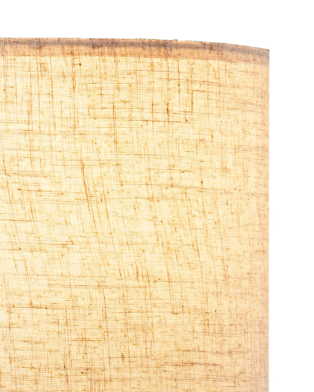 Close-up of a textured beige lampshade of Traditional Floor Lamp on a white background