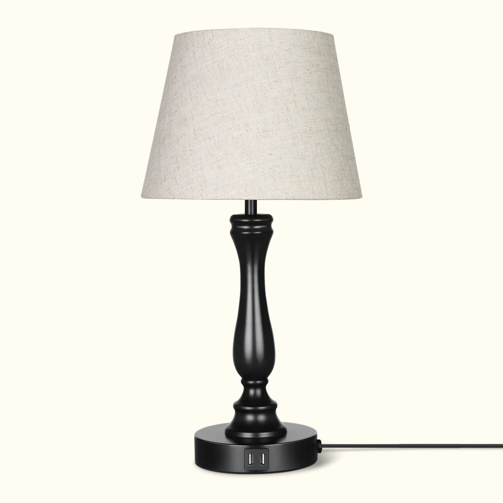 Modern Touch-Control Table Lamp with Dual USB Ports