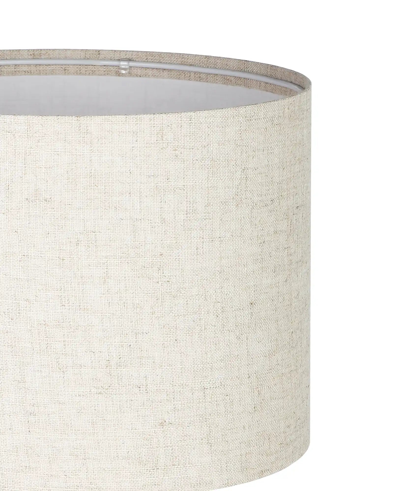 Textured beige lampshade on a white background