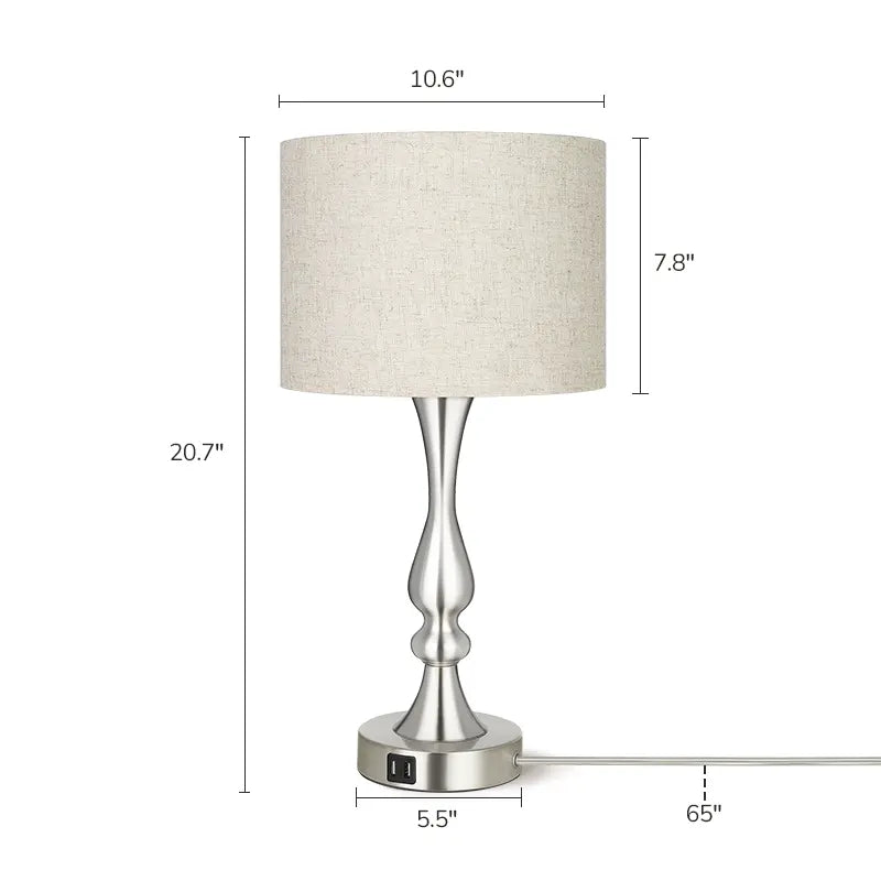 Traditional Table Lamp with dimensions labeled on a white background