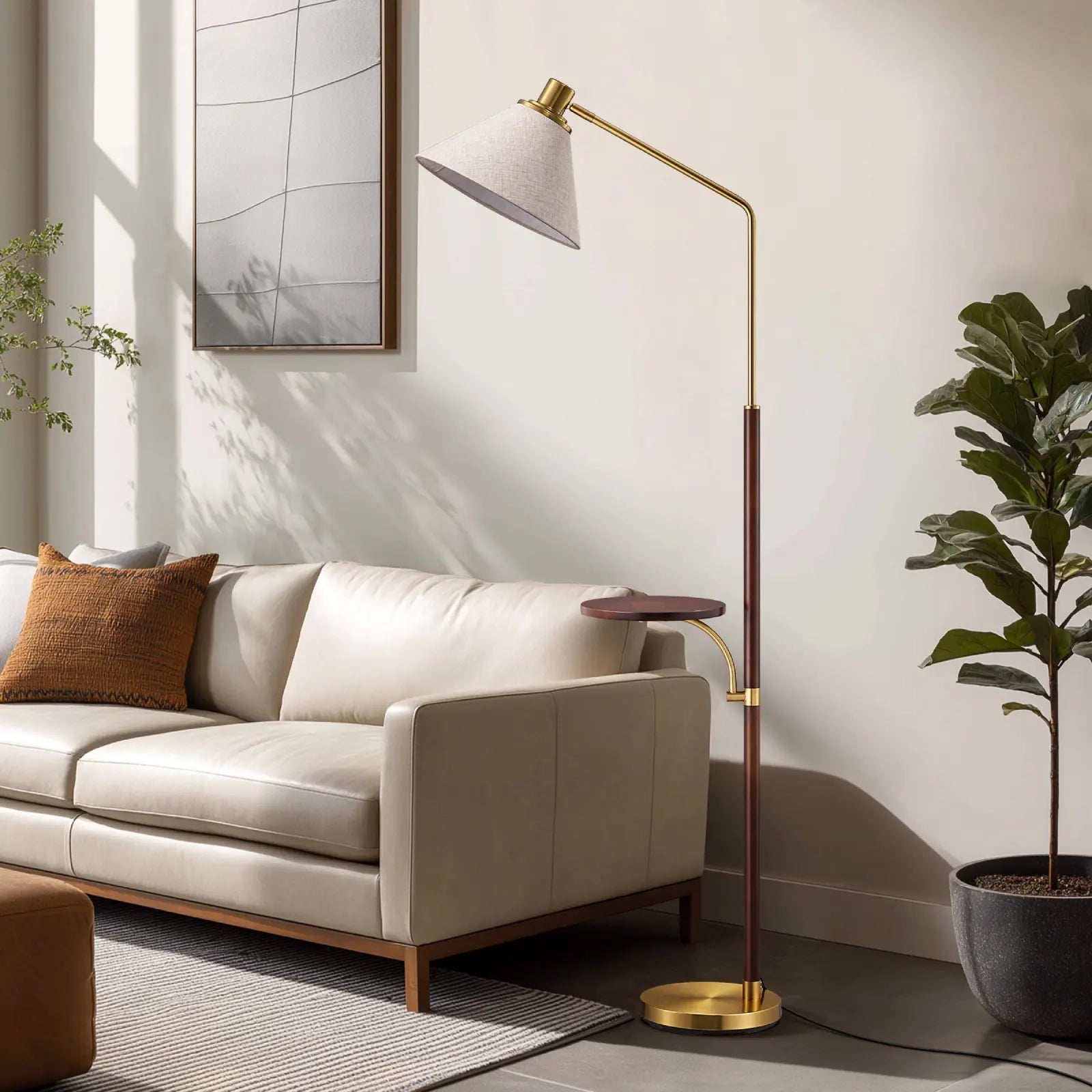 Tray Table Floor Lamp With Remote Control (63'' )
