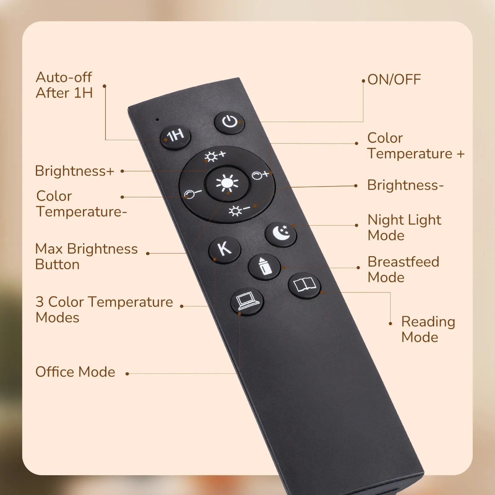Tray Table Floor Lamp With Remote Control (63'' )