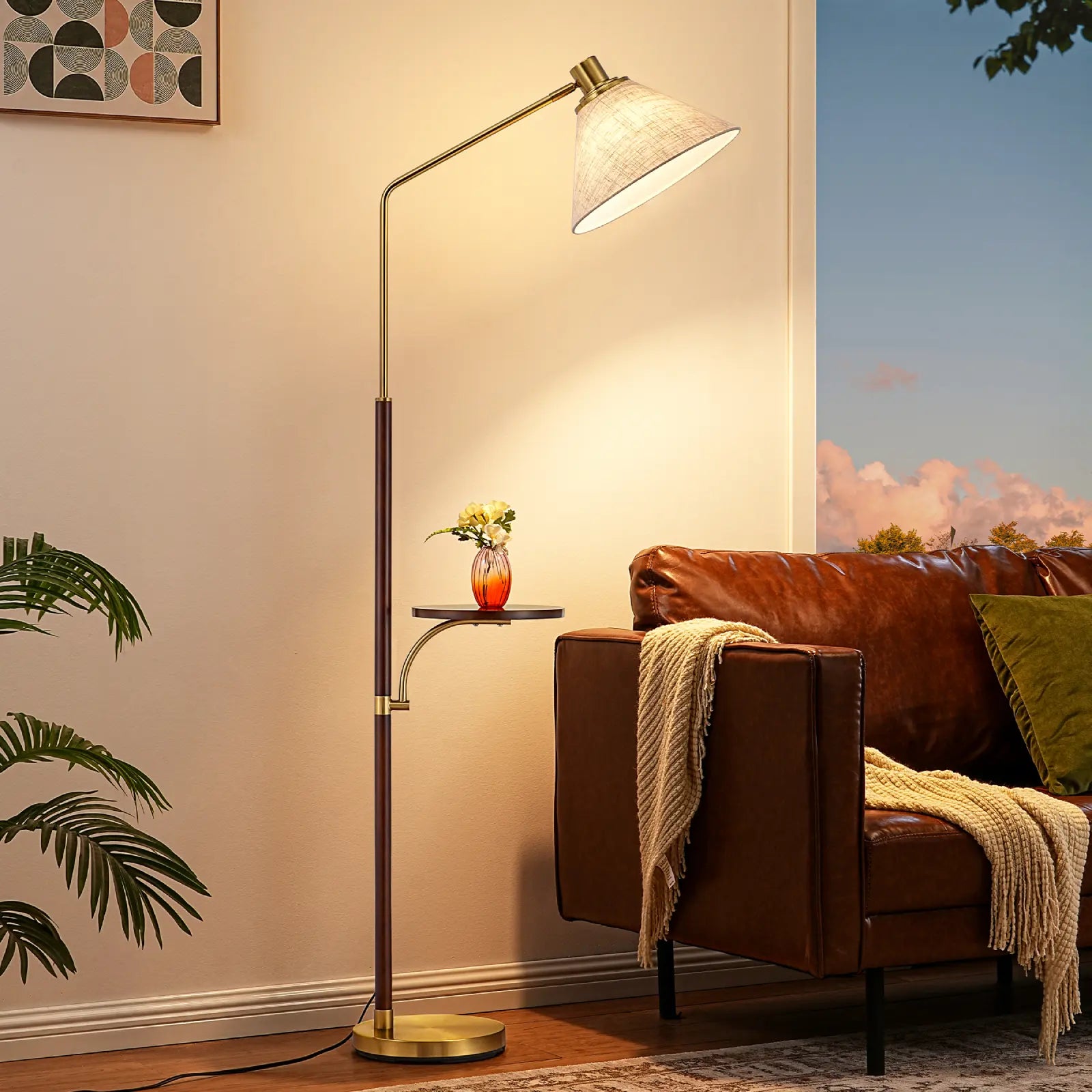 Tray Table Floor Lamp With Remote Control (63'' )