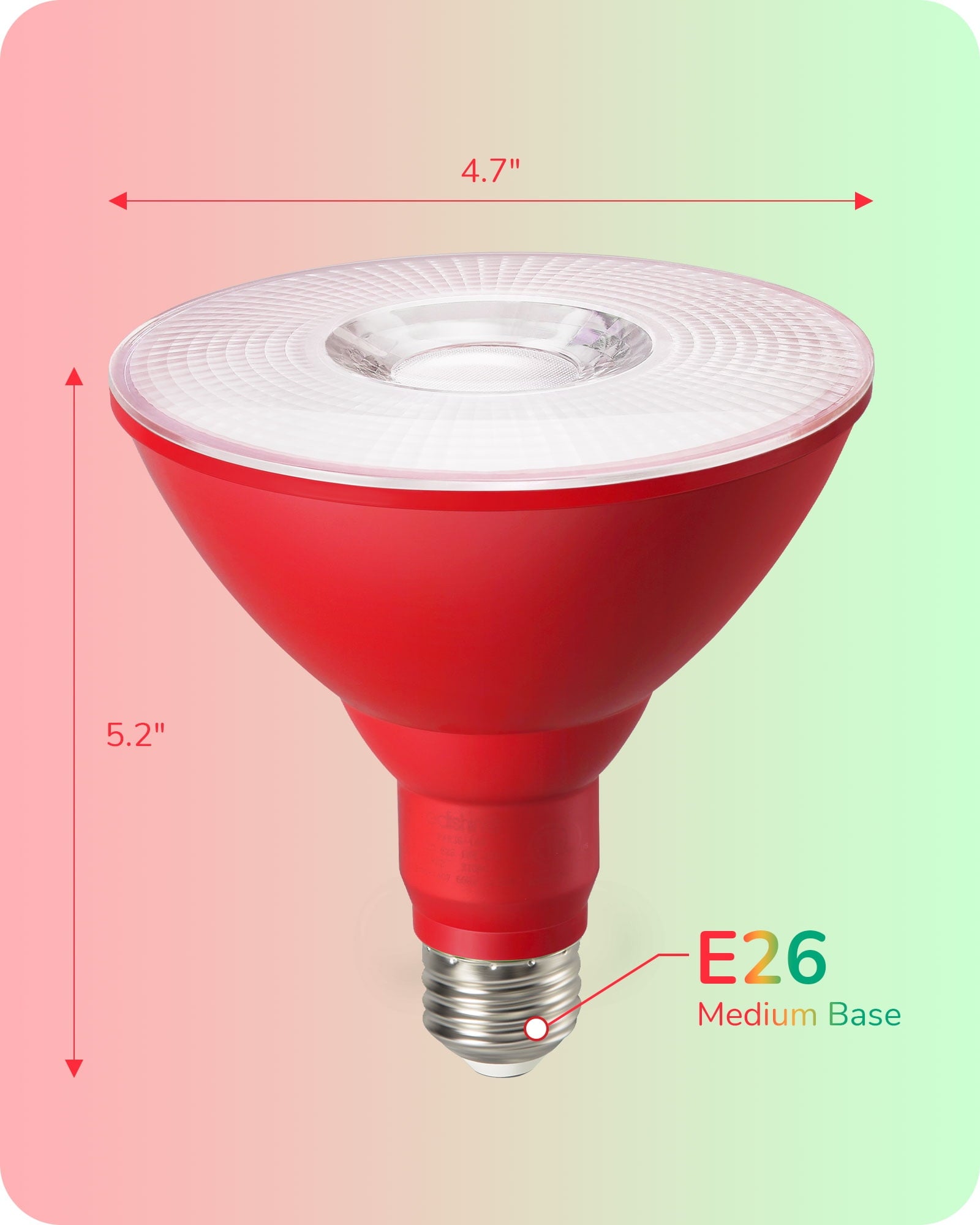 EDISHINE 4 Pack LED Par38 Red Green Outdoor Christmas Flood Light Bulbs, 18W Equivalent 120W, Dimmable, E26 Base LED Par38 Green Red Light Bulb for Decor, Holiday Lighting