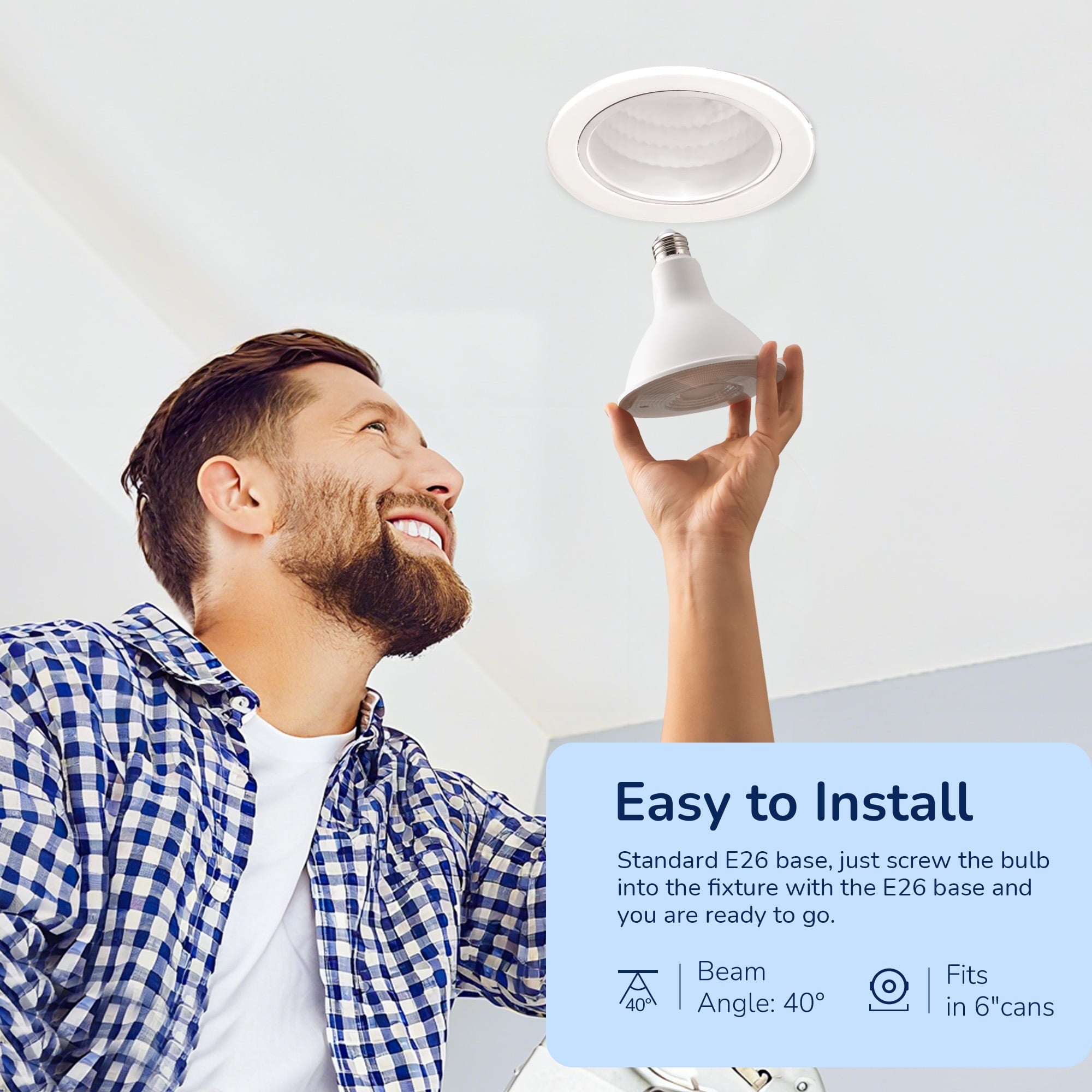 EDISHINE 4 Pack LED PAR38 Outdoor Flood Light Bulbs, 18W (120W Equivalent), 5000K Daylight, Dimmable Waterproof Flood Light Bulbs, E26 Base, 1800 Lumen for Yard Porch Driveway, ETL Listed