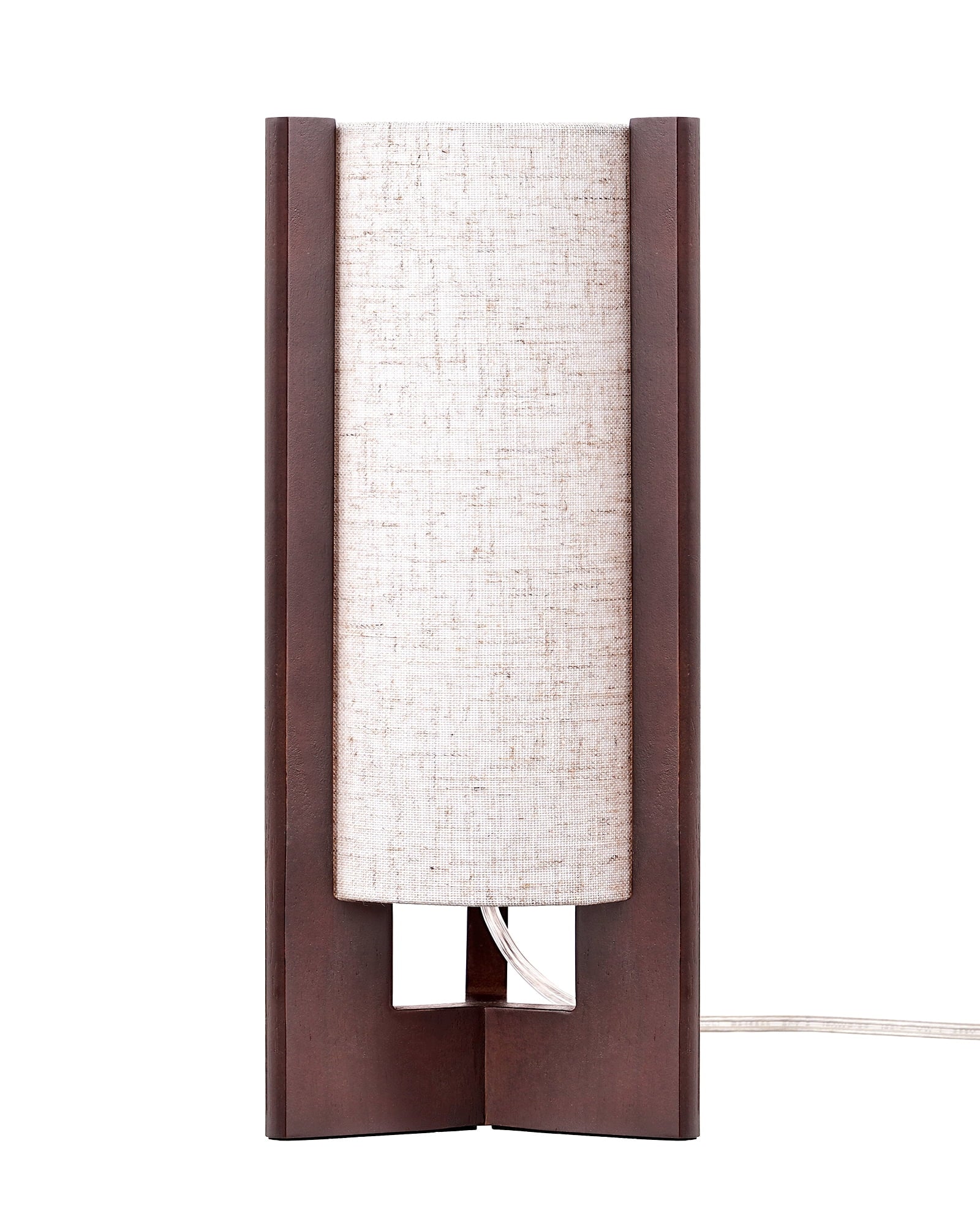 EDISHINE Table Lamp for Living Room Bedroom Wood Body Linen Shade E26 Base