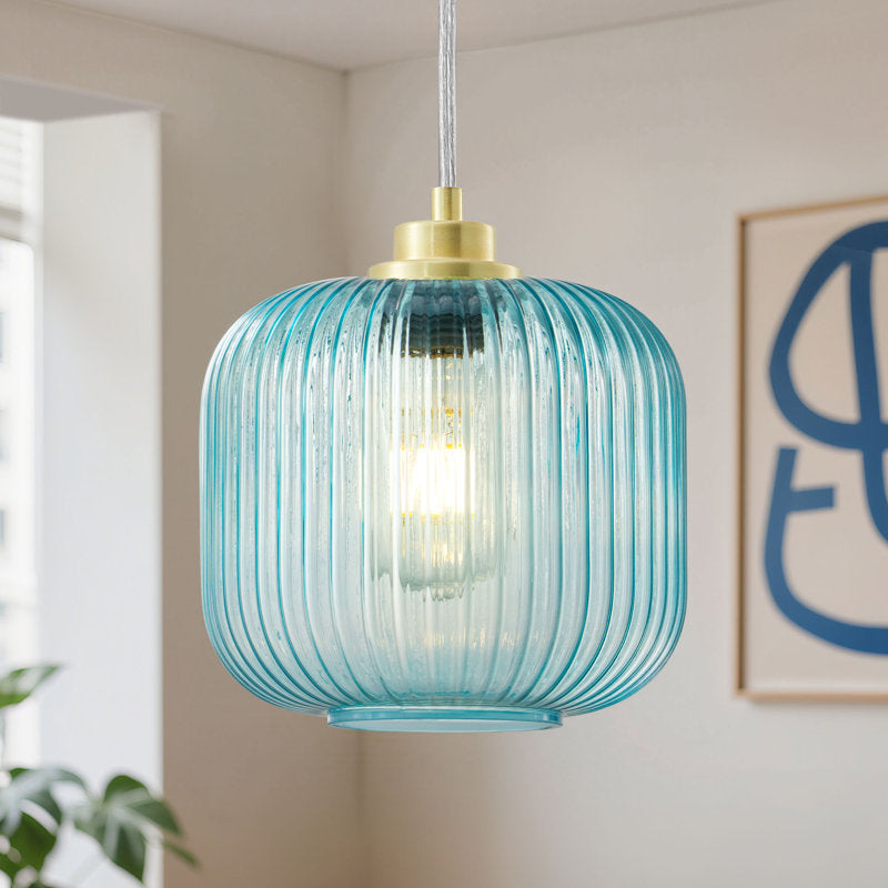 Ebern Designs 1 - Single Pendant Light With Stained Glass Shade
