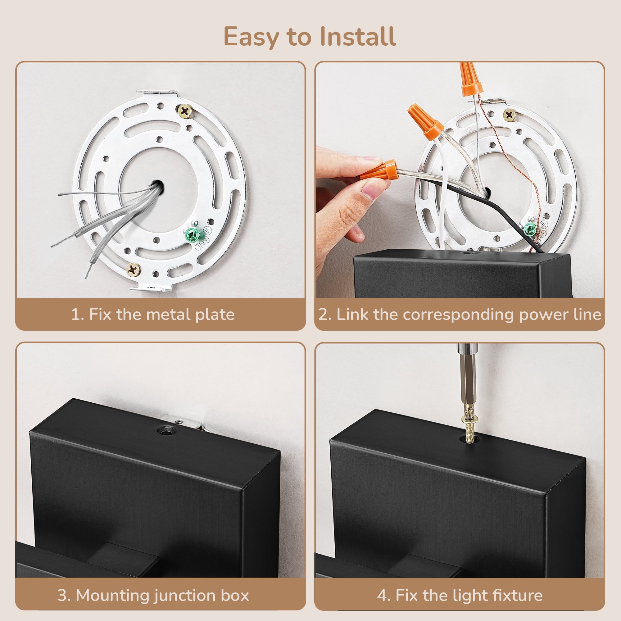 EDISHINE LED Bar Light Wall Mounted Vanity Lights for Bathroom Mirror, 3000K Warm White, 18W