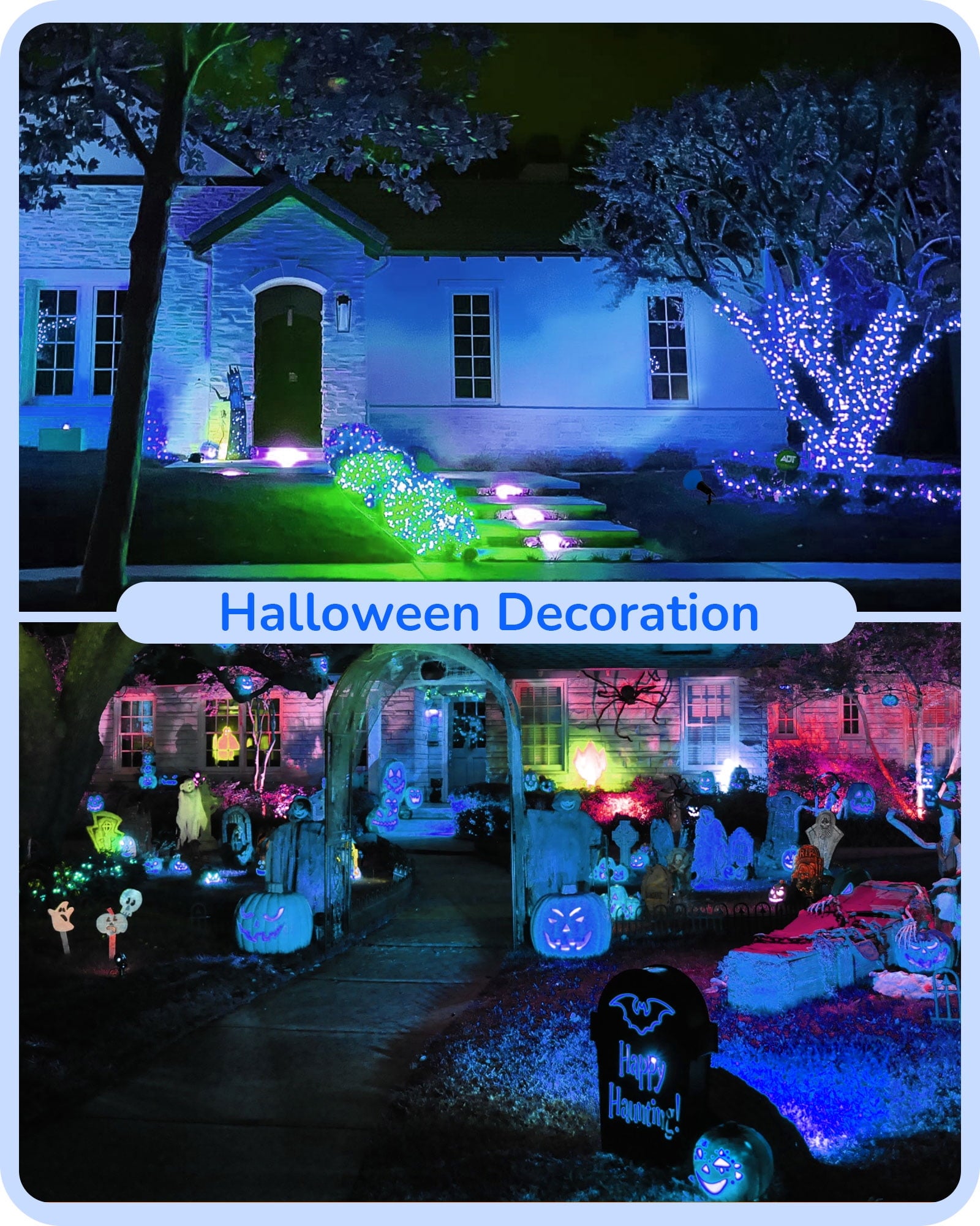 EDISHINE 4 Pack PAR38 Blue LED Flood Light Bulbs Outdoor, Dimmable Blue LED Light Bulb, 18W(120W Equivalent), Light Bulb for Halloween Decorations, Christmas Decor, E26 Base, ETL Listed